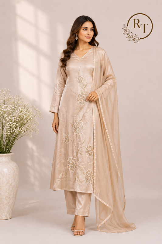 Champagne Muse A-Line Suit Set (RT1044)