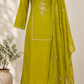 Olive Elegance Embroidered Mull Cotton Suit Set (RT1053)