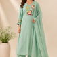 Mint Petal Muse – Cotton 3 Piece Straight Kurta Set (RT1059)