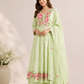 Spring Blossom Mint Anarkali Suit Set (RT1063)