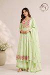 Spring Blossom Mint Anarkali Suit Set (RT1063)