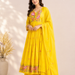 Sunlit Marigold Mull Cotton Anarkali Set (RT1065)