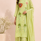 3D Floral Embroidered HO Green Suit Set (RT1072)