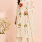 3D Floral Embroidered HO White Suit Set (RT1073)