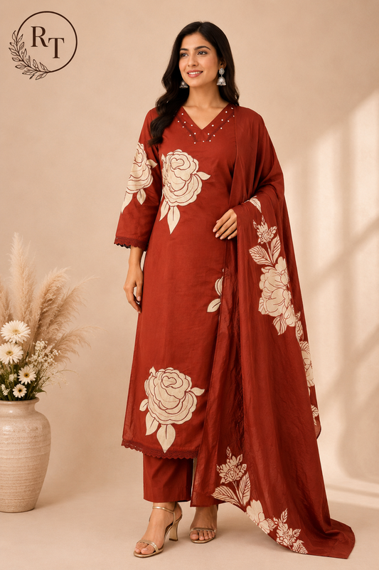 Brick Bloom Cotton 3 Piece Set (RT1077)