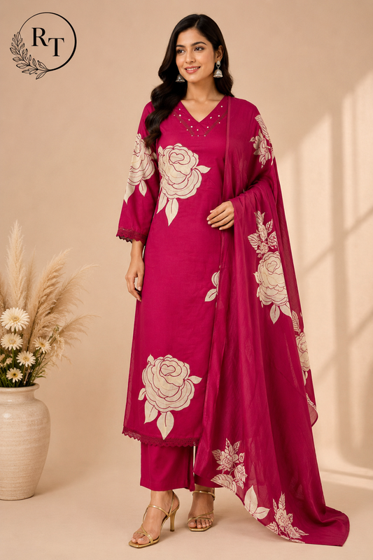 Rani Rose Cotton 3 Piece Set (RT1078)