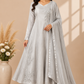 Silver Mist Chinon Embroidered A-Line Suit Set (RT2033)