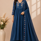 Midnight Bloom Empire Cut Mull Cotton Set (RT1085)
