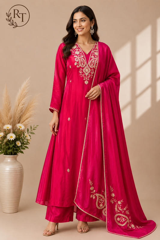 Rose Radiance HO Embroidered A-Line Suit Set (RT1087)