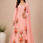 Sunlit Tulip Bloom – Chinon Brush Paint A-Line Anarkali Set (RT1092)