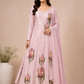 Blushing Tulip Serenade – Chinon Brush Paint A-Line Anarkali Set (RT1091)