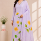 Lavender Flora – Poly Mull Chanderi 3 Piece Suit Set (RT1122)