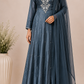 Celestial Slate – Premium Chinon Anarkali 3 Piece Suit Set (RT1127)