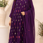 Royal Amethyst Mull Chanderi Suit Set (RT1025)