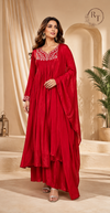 Ruby Blossom Mull Chanderi Suit Set (RT1019)