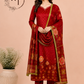 Crimson Bloom Butter Crepe Suit Set (RT2027)