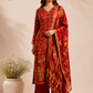 Ruby Ikat Elegance Butter Crepe Suit Set (RT2030)