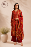 Ruby Ikat Elegance Butter Crepe Suit Set (RT2030)