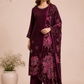 Royal Berry Blossom Butter Crepe Suit Set (RT2029)