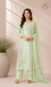 Mint Bloom Chinon A-Line Embroidered Suit Set (RT1039)
