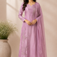 Rose Petal Chinon Embroidered A-Line Suit Set (RT1040)