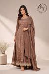 Mocha Grace Chinon Anarkali Set (RT1037)