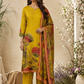 Mustard Floral Chinon Straight Cut 3-Piece Set (RT2019)