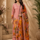 Blush Pink Floral Chinon Straight Cut 3-Piece Set (RT2020)
