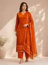 Butter Crepe Elegance – Orange Suit Set (RT2024)