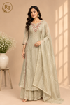 Ivory Embroidered Salsa A-Line Suit Set (RT1466)