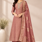 Dusty Rose Floral Embellished A-Line Suit (RT1505)