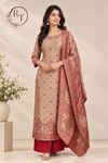 Beige & Maroon 3-Piece Straight Cut Suit (RT1503)