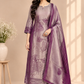 Plum Bloom Benaras 3-Piece Straight-Cut Suit Set (RT1490)