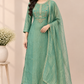 Sage Green Salsa Embroidered 3-Piece Straight-Cut Suit Set (RT1514)