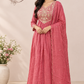 Rose Pink Floral Embroidered A-Line Suit (RT1518)