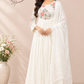 Ivory Floral Embroidered A-Line Anarkali (RT1516)