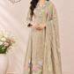 Beige Pastel Floral Embroidered A-Line Kurta Set (RT1517)
