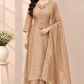 Mocha Maroon Embroidered A-Line Suit Set (RT1530)