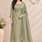 Sage Blossom Floral Embroidered A-Line Suit Set (RT1528)