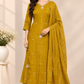Golden Mustard Charm Mull Chanderi Embroidered 3-Piece Suit Set (RT1541)
