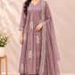 Dusty Mauve Embroidered A-Line Suit Set (RT1534)