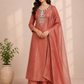 Elegant Coral Salsa Straight-Cut 3-Piece Set (RT1435)