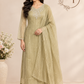 Olive Sage Embroidered Salsa A-Line Suit Set with Dupatta (RT1454)