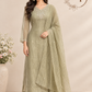 Sage Green Embroidered Salsa A-Line Suit Set with Dupatta (RT1453)