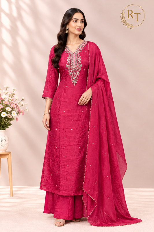 Roseberry Glow – Premium HO A-Line 3 Piece Suit Set (RT1598)