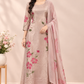 Blush Pink Floral Chinon A-Line 3 Piece Suit Set (RT1545)