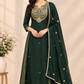 Emerald Heritage Mull Chanderi A-Line Embroidered Suit Set (RT1554)