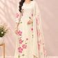 Ivory Floral Chinon A-Line 3 Piece Suit Set (RT1546)