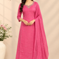 Pink Radiance Mull Chanderi Embroidered A-Line Suit Set (RT1663)