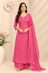 Pink Radiance Mull Chanderi Embroidered A-Line Suit Set (RT1663)